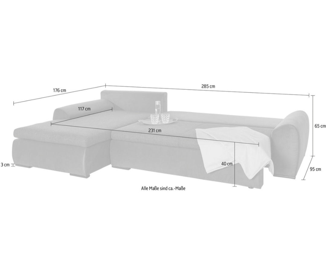 Ecksofa mit Bettfunktion