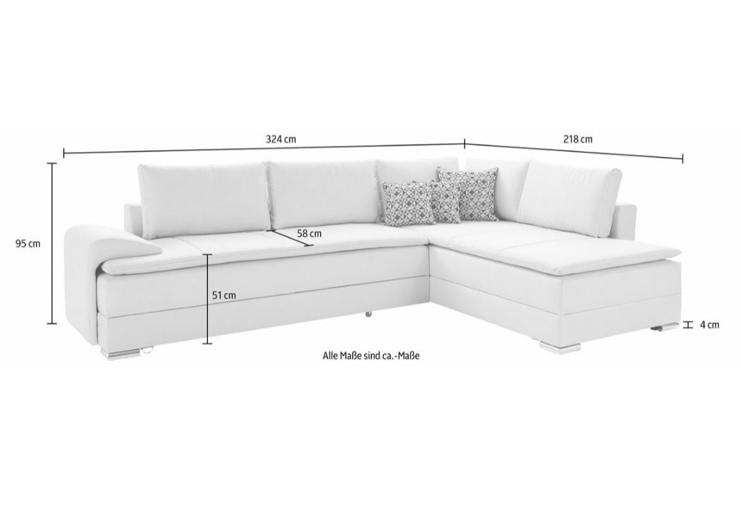 Ecksofa mit Dauerschlaffunktion