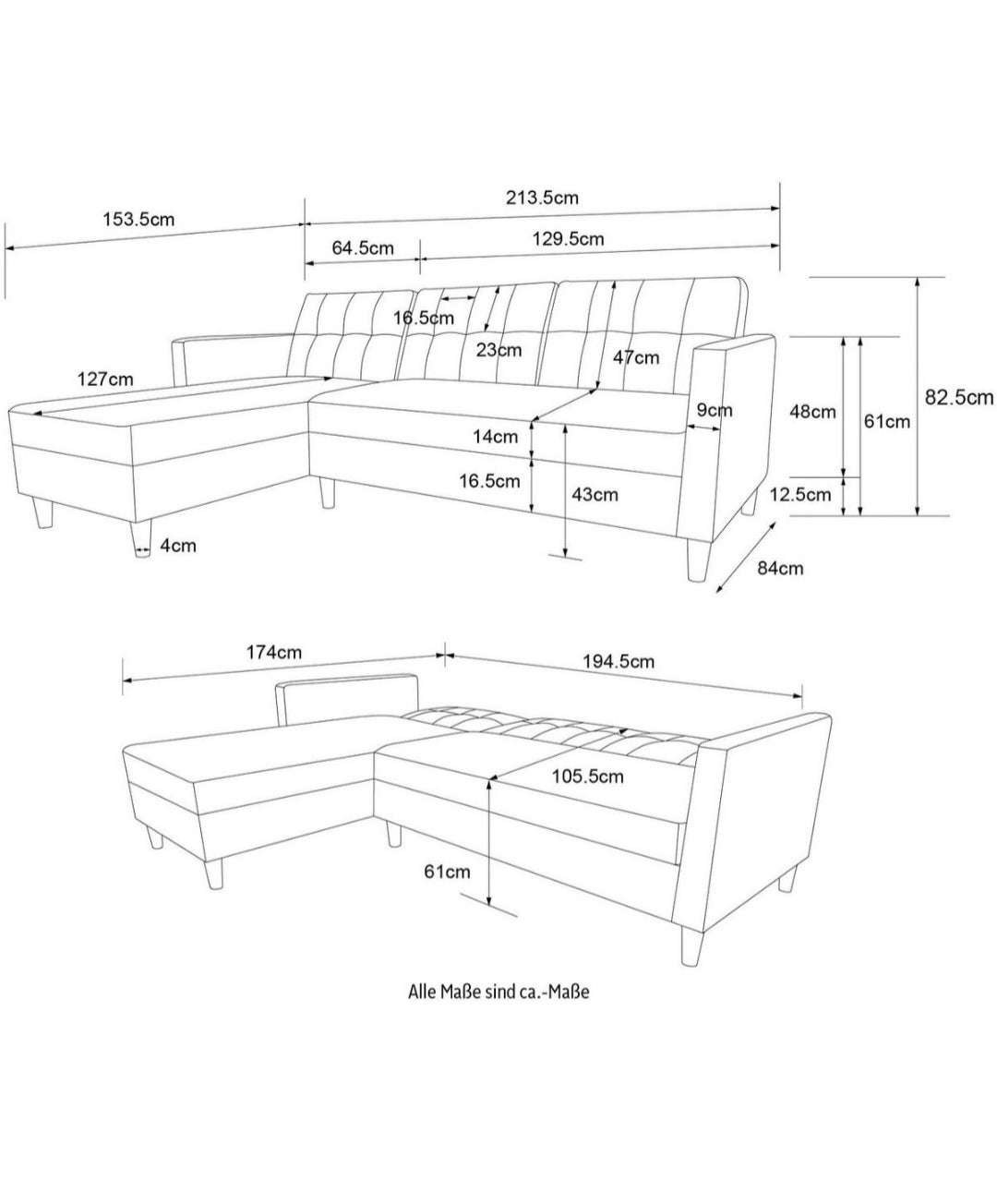 Ecksofa mit Bettfunktion