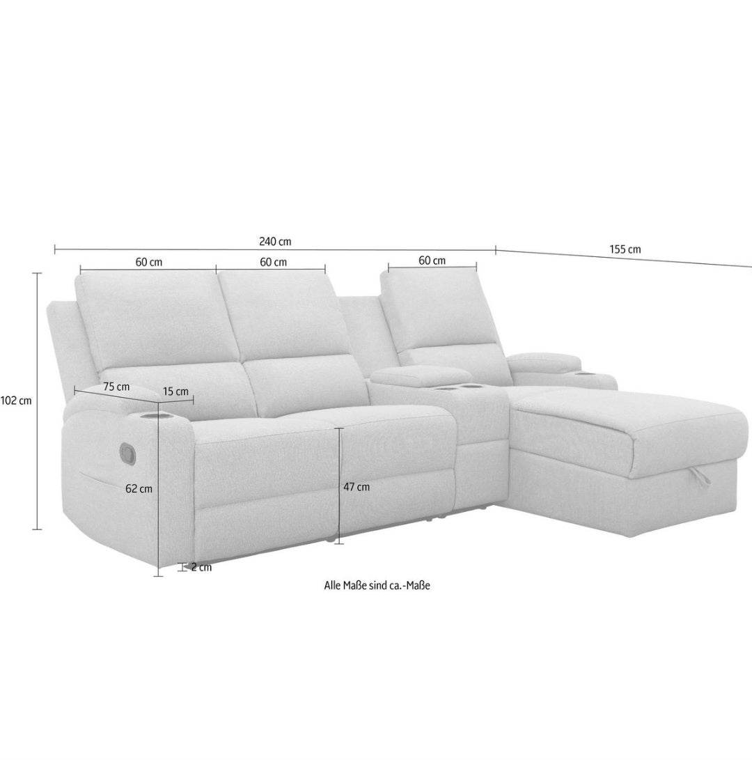 Ecksofa / Kinosofa mit Relaxfunktion